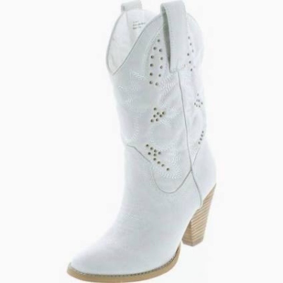 Very Volatile White Denver Boots Size 9 - Picture 1 of 3
